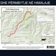 Harta e USGS për rrëshqitjen dhe përmbytjen në Nepal