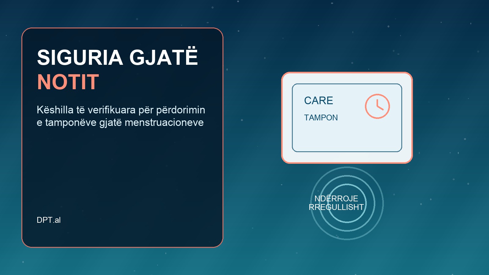 Ilustrim simbolik për sigurinë e tamponëve gjatë notit