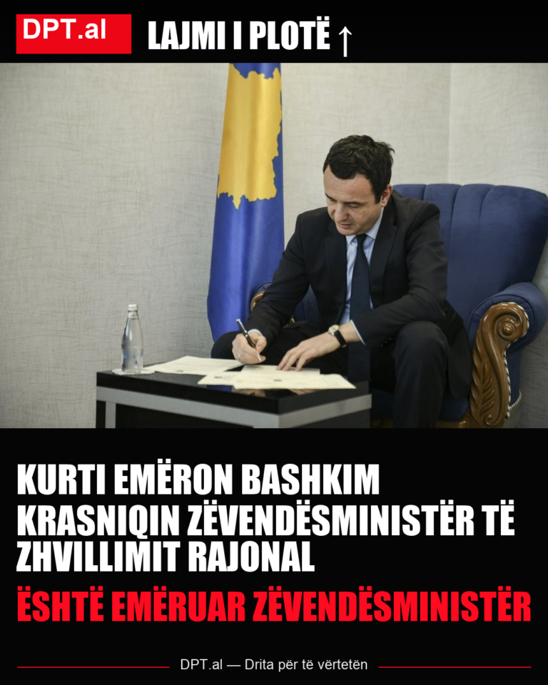 Kurti emëron Bashkim Krasniqin zëvendësministër të Zhvillimit Rajonal